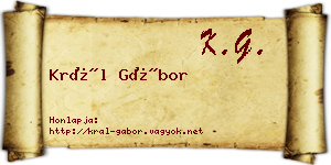 Král Gábor névjegykártya