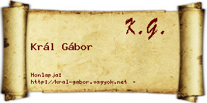 Král Gábor névjegykártya