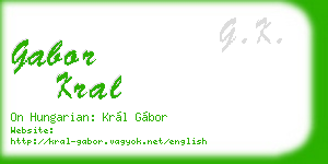 gabor kral business card