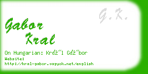 gabor kral business card